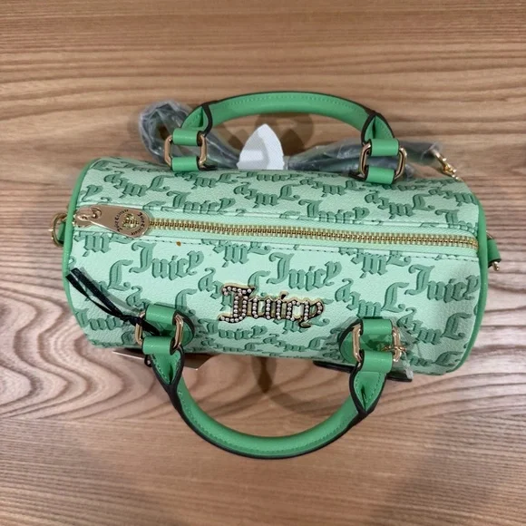 Juicy Couture Pep In Her Step Mini Barrel Bag Purse Mint Green Bling Y2K - Picture 5 of 8